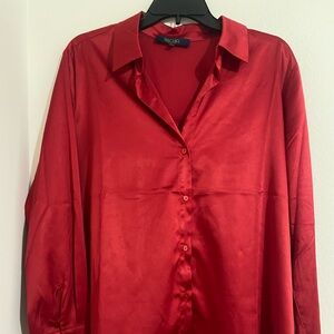 RACHEL Rachel Roy Red Satin Blouse